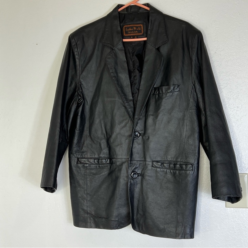 Leather world by Lucky leather Men's Black jacket Size Medium